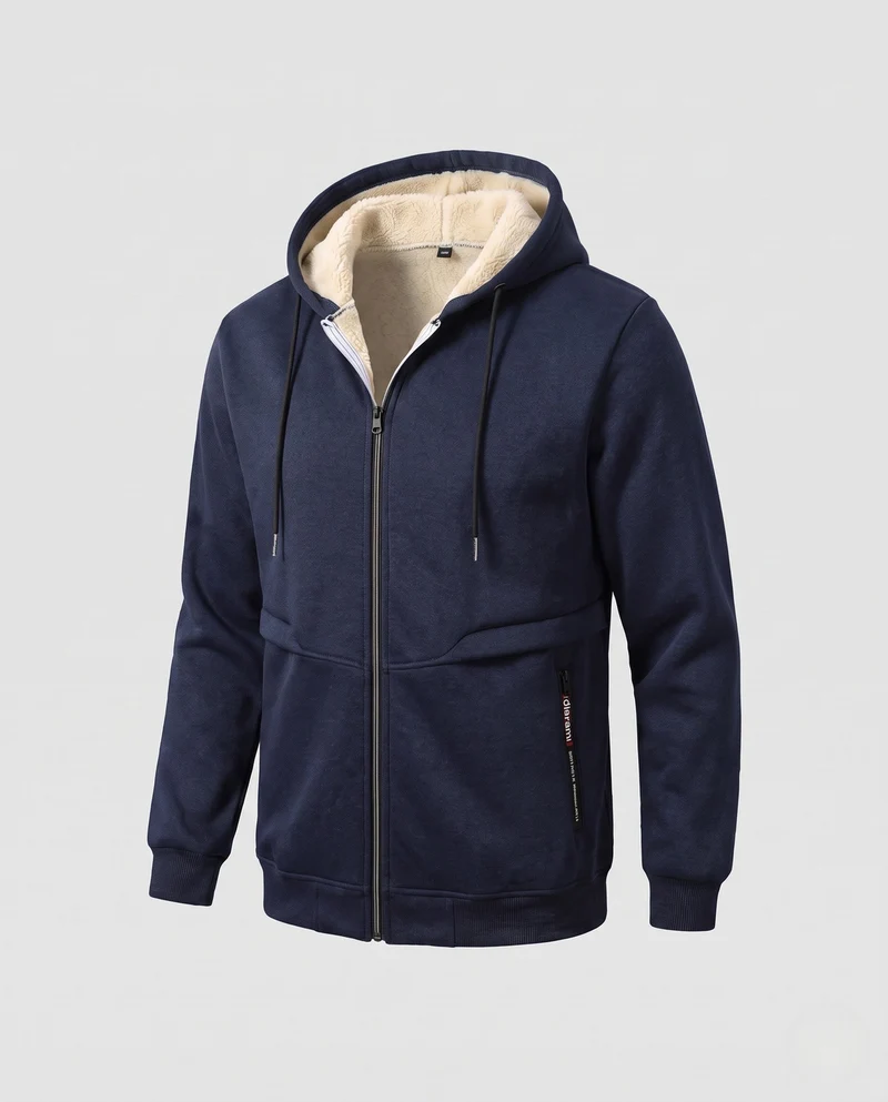 Herren Bequeme Kapuzenjacke mit Fleece-Innenfutter Nord Taschen