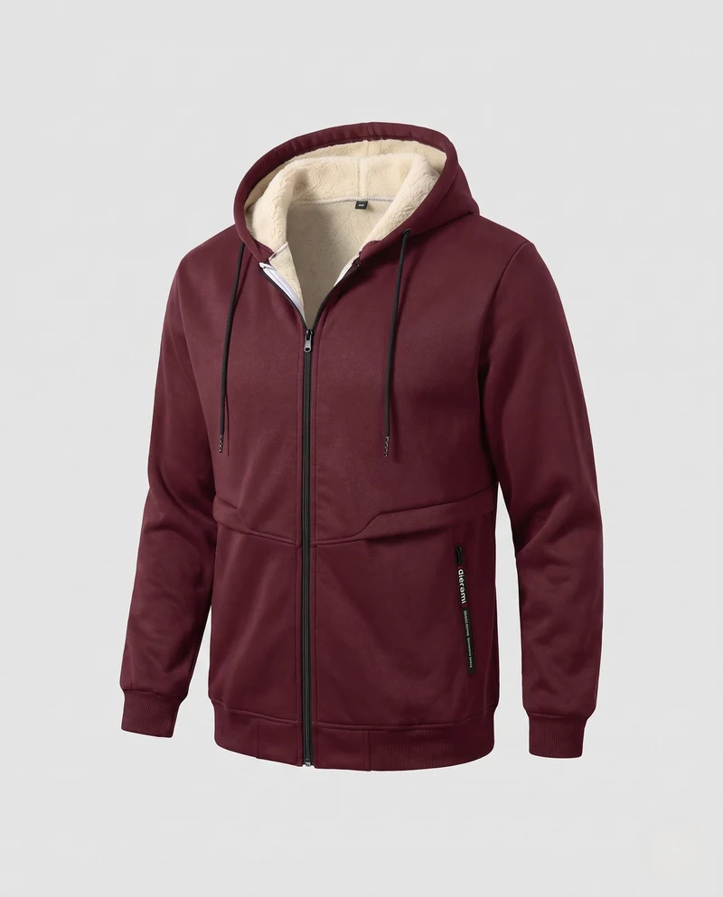Herren Bequeme Kapuzenjacke mit Fleece-Innenfutter Nord Taschen
