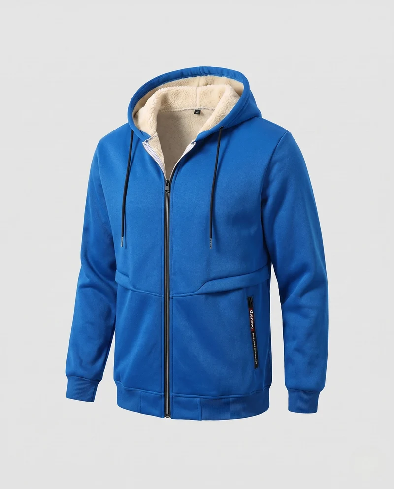 Herren Bequeme Kapuzenjacke mit Fleece-Innenfutter Nord Taschen