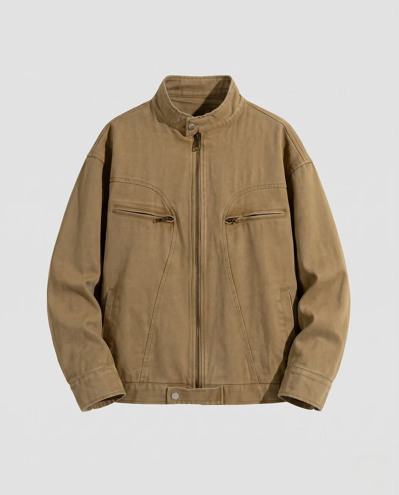 Herren Freizeitjacke mit hochschließendem Kragen und praktischen Ziertaschen Nord Taschen
