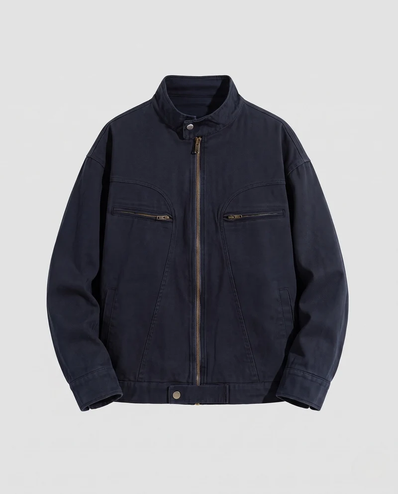 Herren Freizeitjacke mit hochschließendem Kragen und praktischen Ziertaschen Nord Taschen