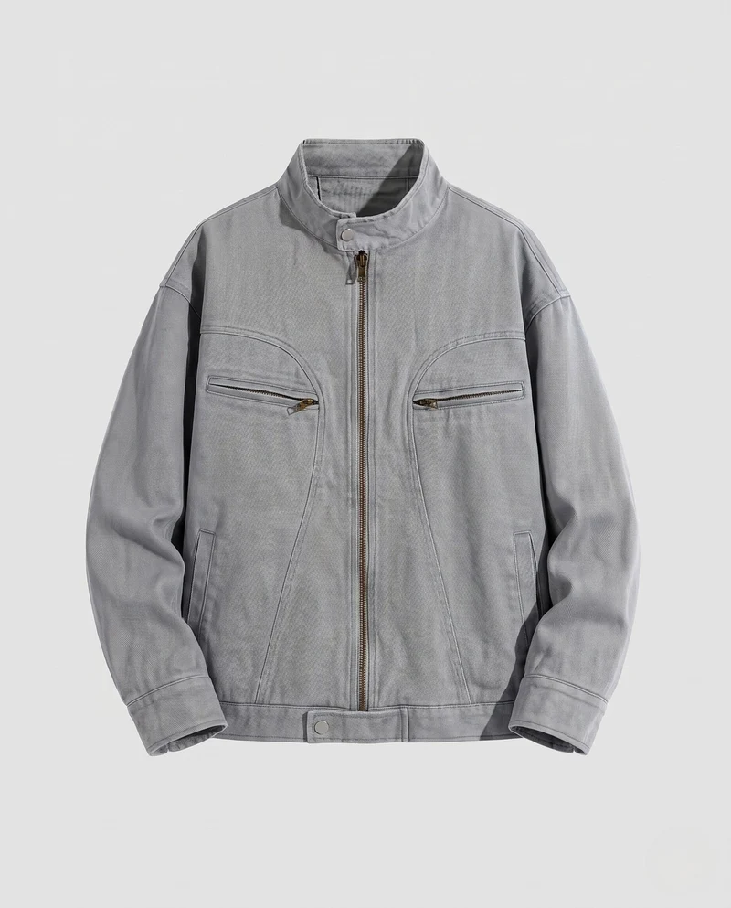Herren Freizeitjacke mit hochschließendem Kragen und praktischen Ziertaschen Nord Taschen
