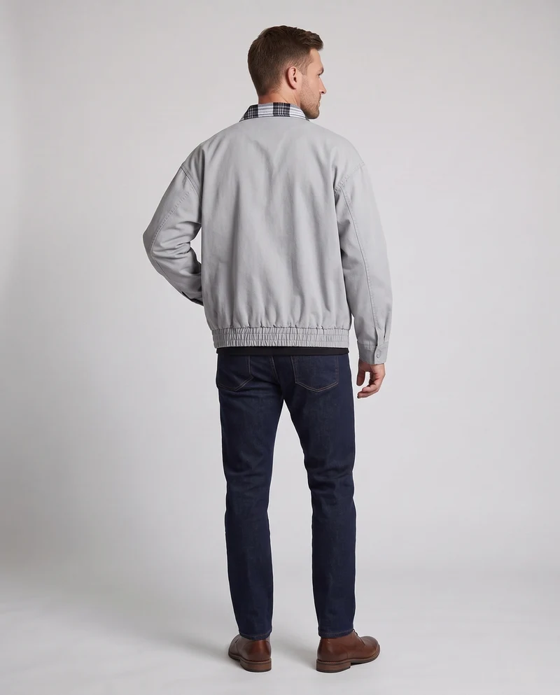 Herren Freizeitjacke mit karierter Kragen Nord Taschen
