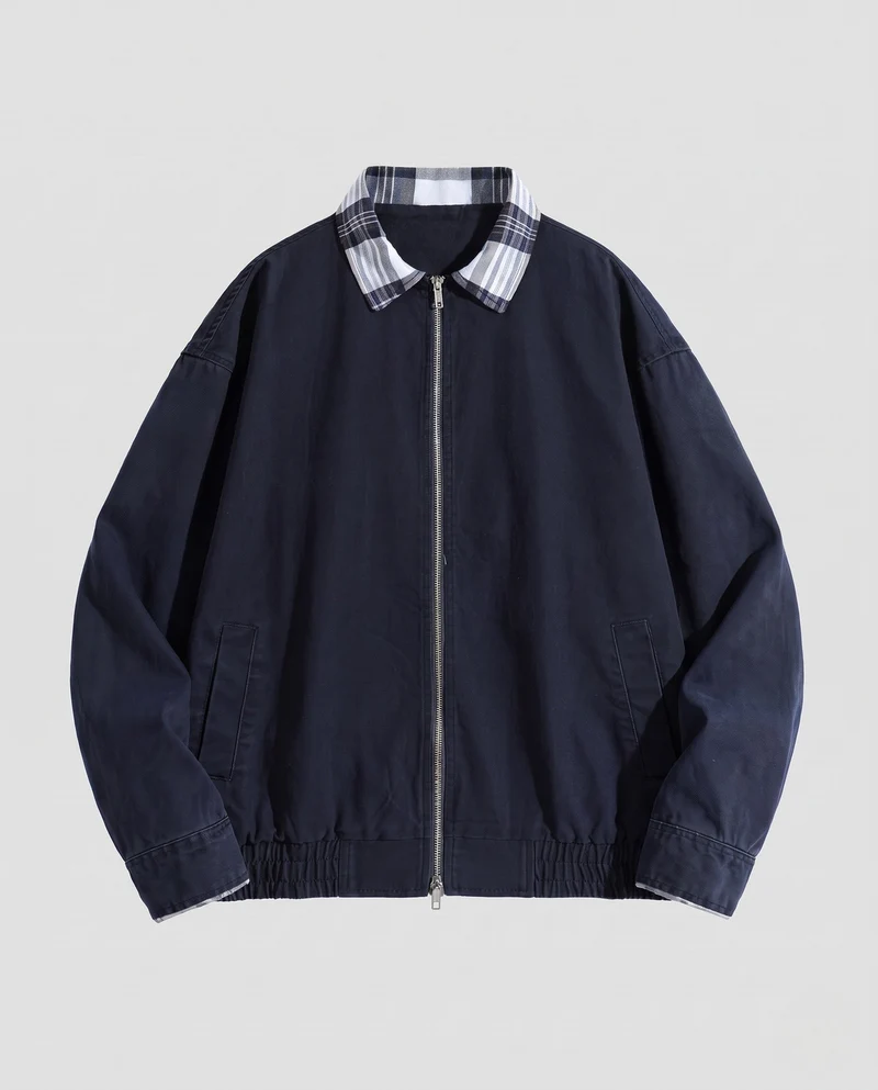 Herren Freizeitjacke mit karierter Kragen Nord Taschen