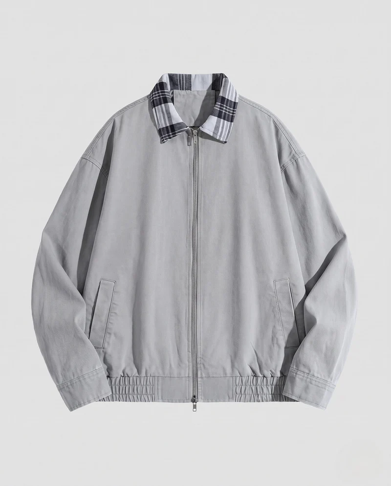 Herren Freizeitjacke mit karierter Kragen Nord Taschen