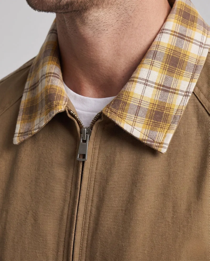 Herren Freizeitjacke mit Karokragen und Reißverschluss Nord Taschen