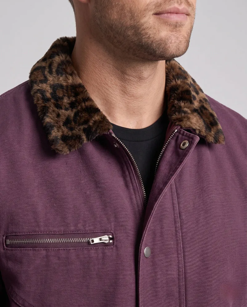 Herren Freizeitjacke mit Tiermuster-Kragen Nord Taschen