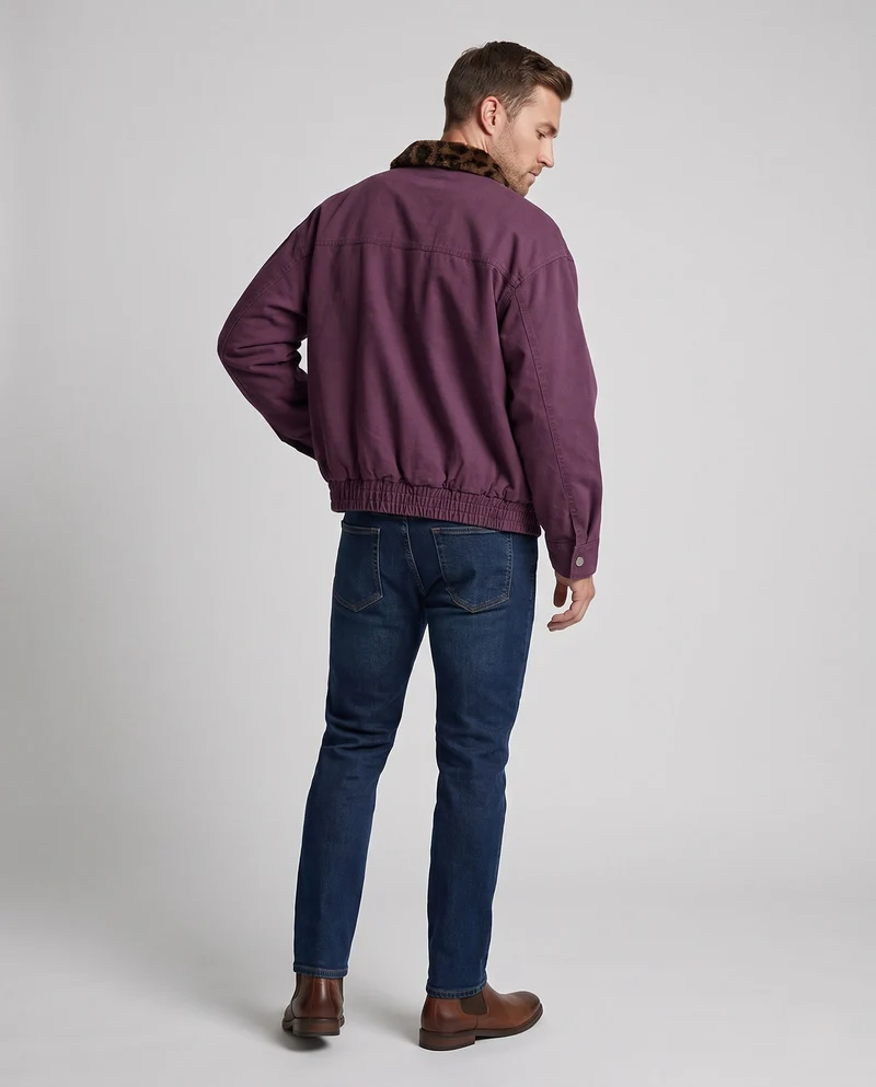 Herren Freizeitjacke mit Tiermuster-Kragen Nord Taschen