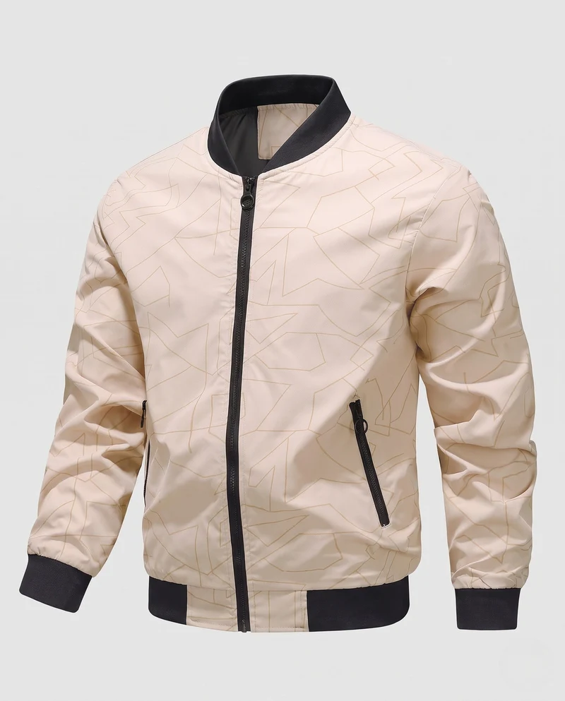 Herren Modische Bomberjacke mit detaillierten Mustern Nord Taschen