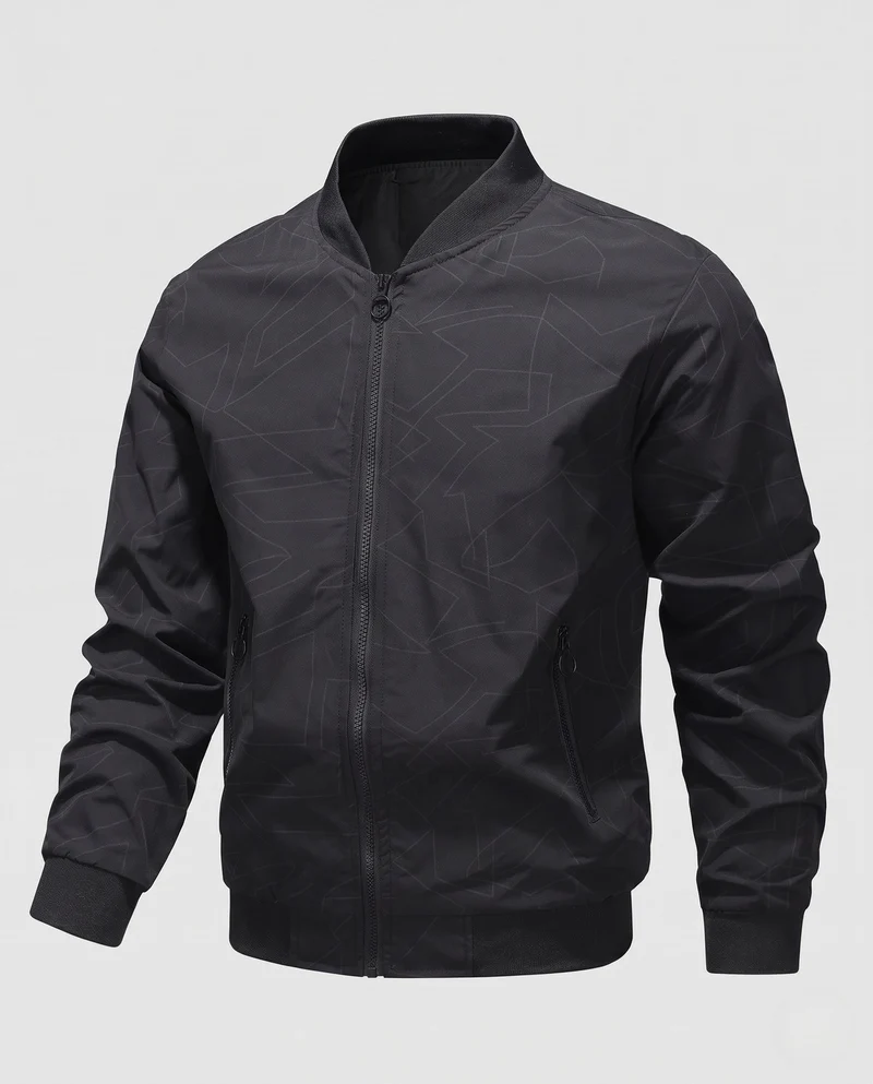 Herren Modische Bomberjacke mit detaillierten Mustern Nord Taschen