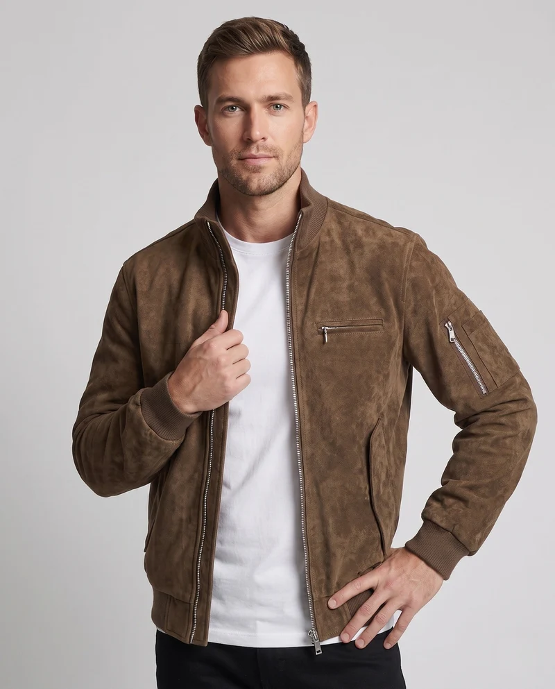 Herren Modische Bomberjacke mit strukturiertem Obermaterial Nord Taschen