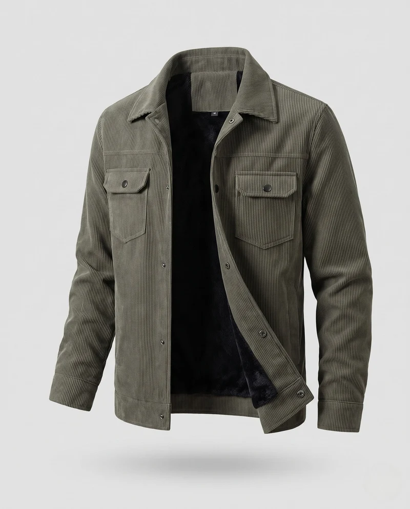 Herren Modische Cordjacke mit weichem Innenfutter Nord Taschen