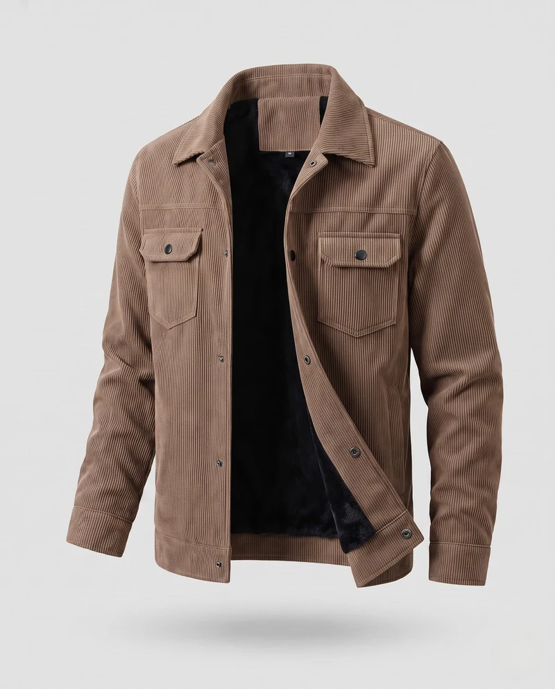 Herren Modische Cordjacke mit weichem Innenfutter Nord Taschen