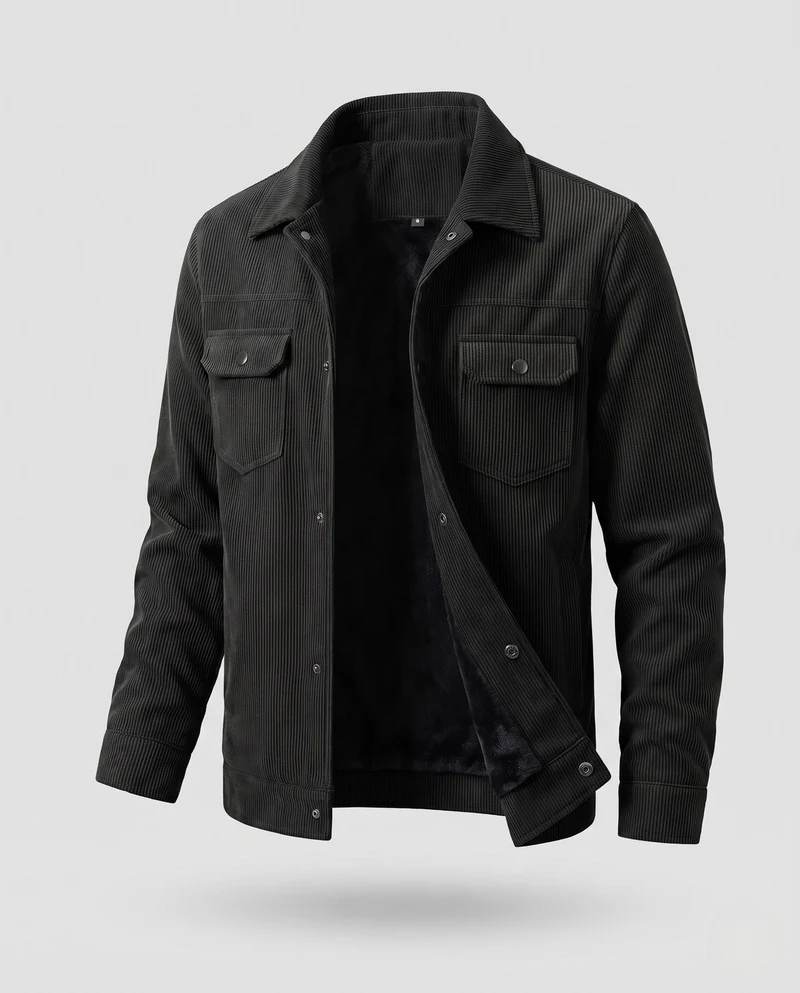Herren Modische Cordjacke mit weichem Innenfutter Nord Taschen
