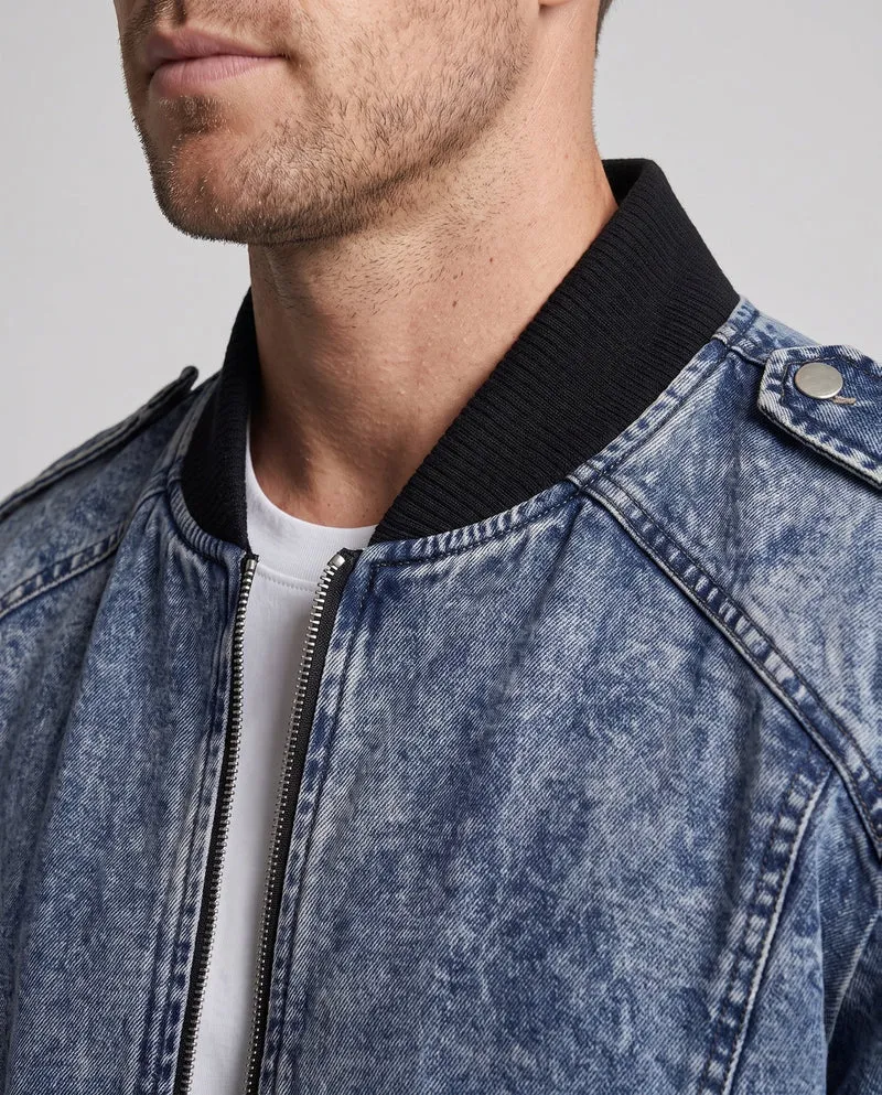 Herren Modische Denim Bomberjacke Nord Taschen