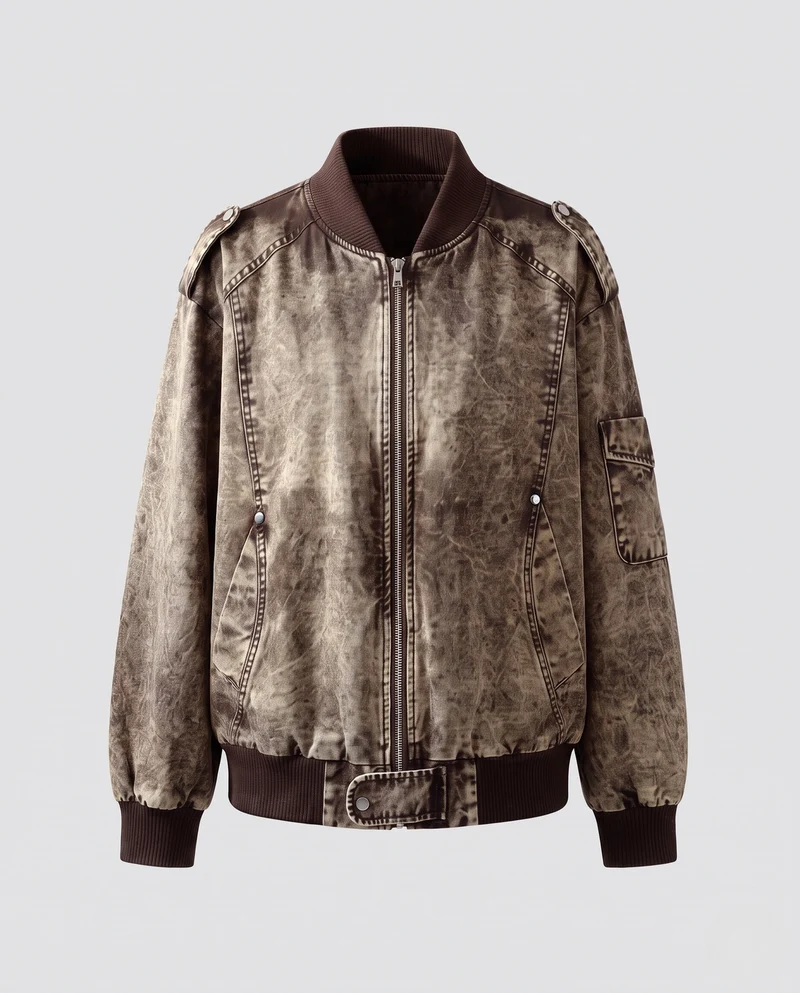 Herren Modische Denim Bomberjacke Nord Taschen
