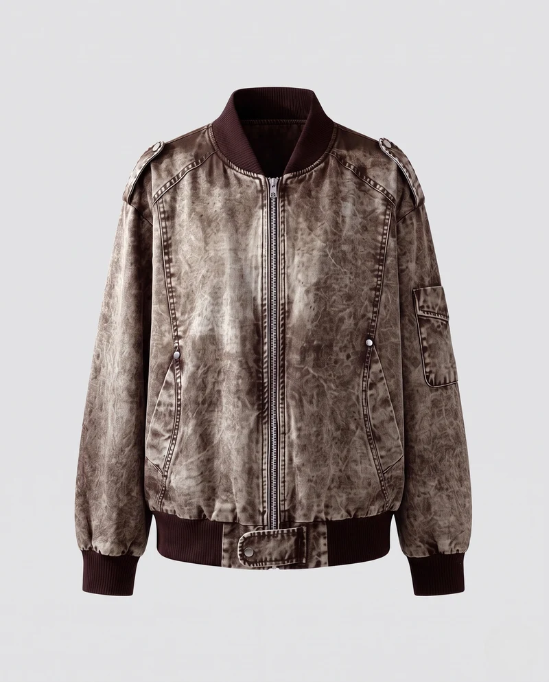 Herren Modische Denim Bomberjacke Nord Taschen