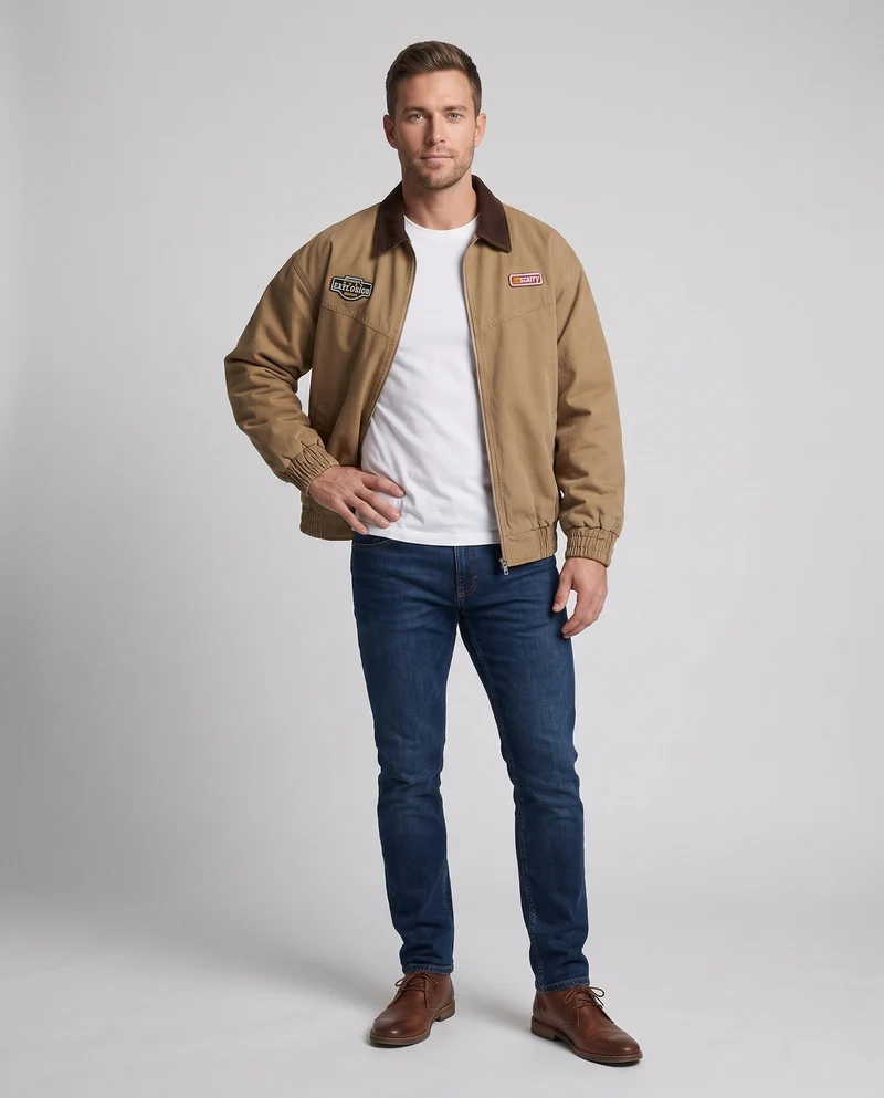 Herren Modische Freizeitjacke mit Reißverschluss Nord Taschen