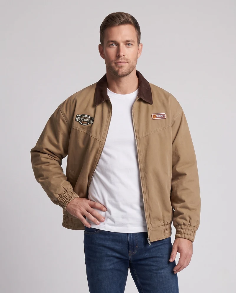 Herren Modische Freizeitjacke mit Reißverschluss Nord Taschen