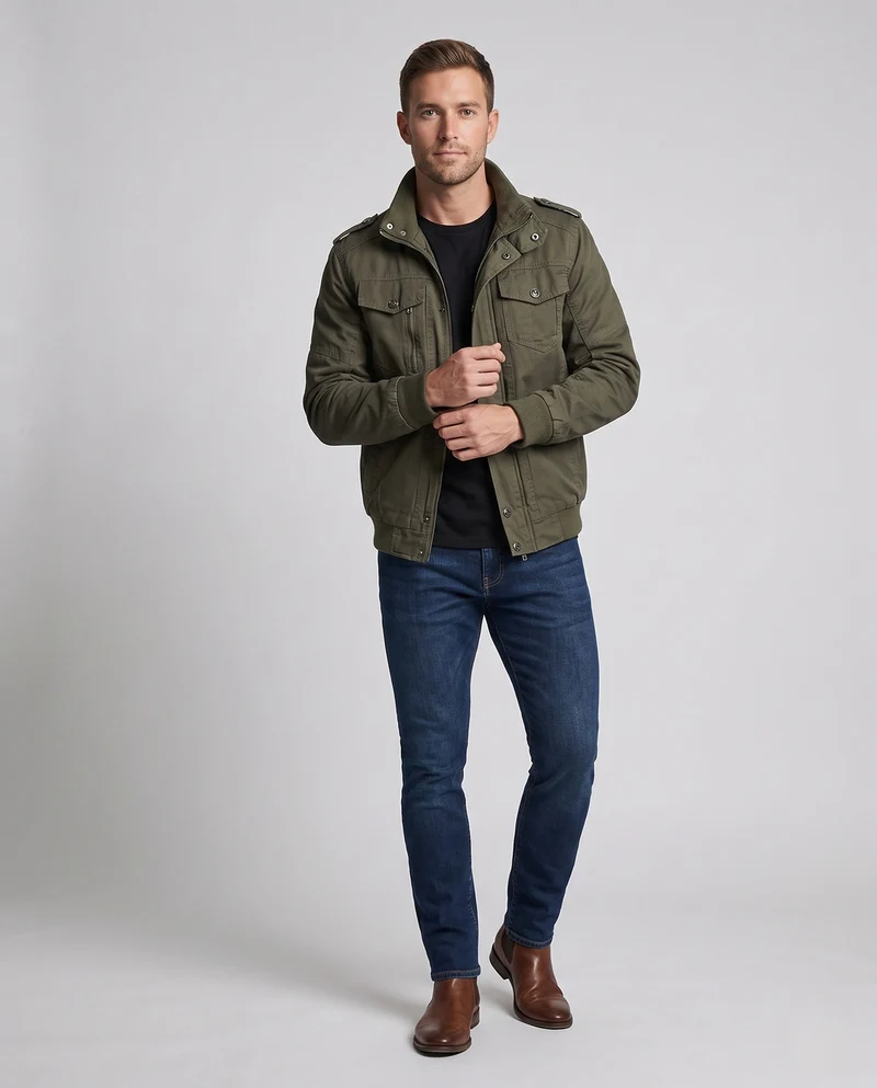 Herren Robuste und stilvolle Frühjahrjacke Nord Taschen