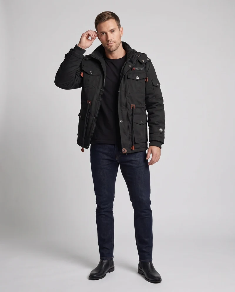 Herren robuste und stylische Feldjacke Nord Taschen