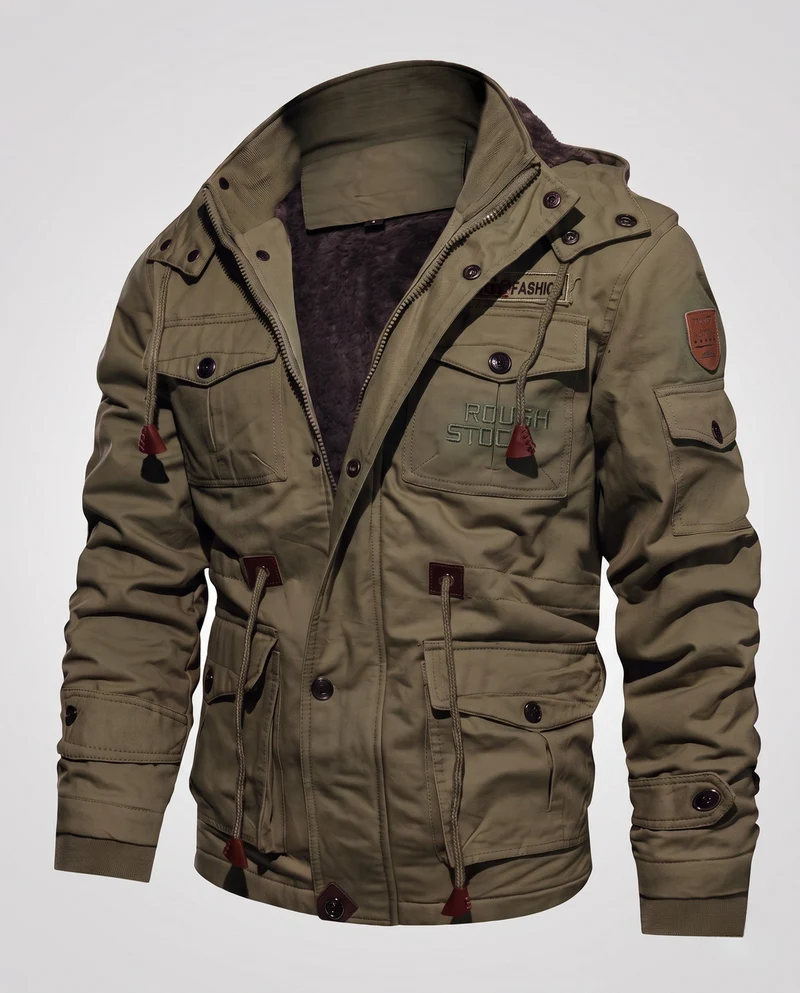 Herren robuste und stylische Feldjacke Nord Taschen