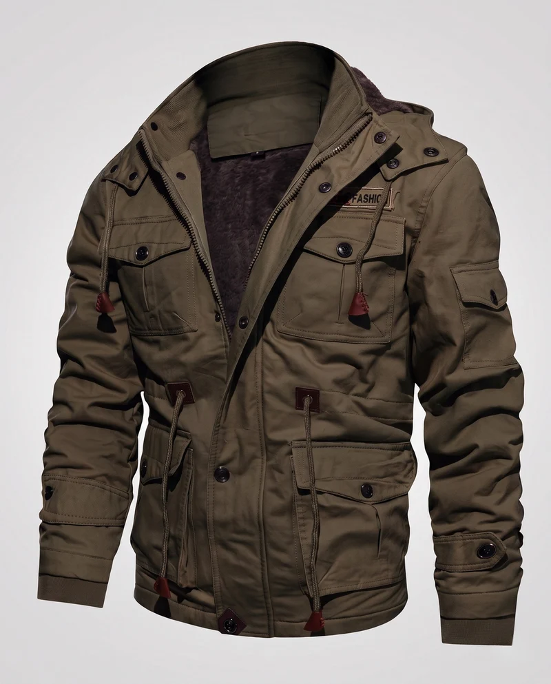 Herren robuste und stylische Feldjacke Nord Taschen