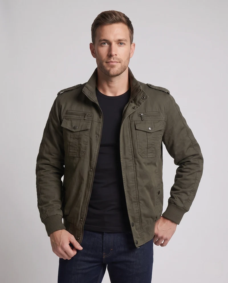 Herren stilvolle Utility-Jacke Nord Taschen
