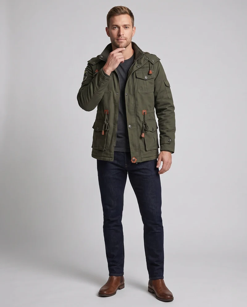 Herren stilvolle Utility-Jacke Nord Taschen