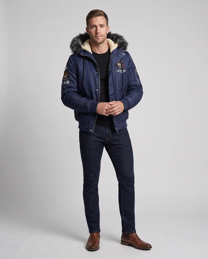Herren Warm gefütterte Übergangsjacke Nord Taschen