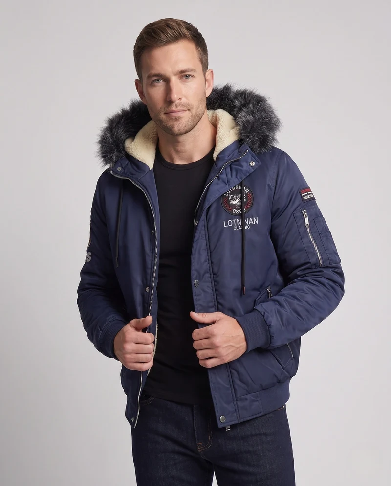 Herren Warm gefütterte Übergangsjacke Nord Taschen