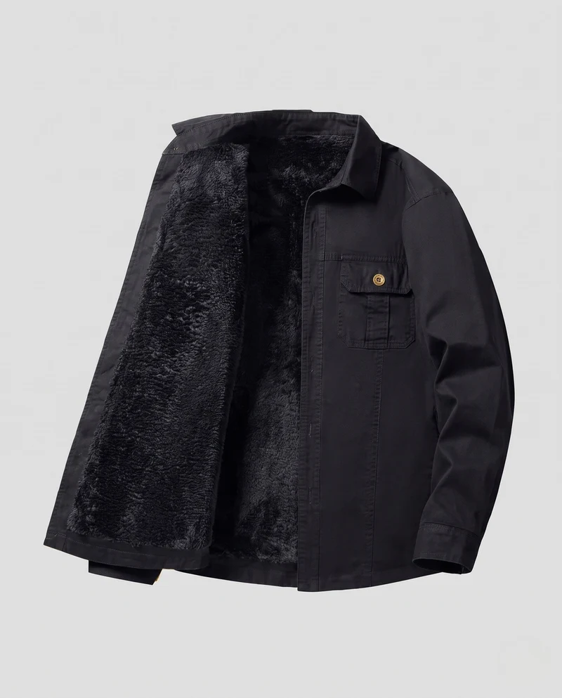 Herren warme Fleece-Jacke mit Innenfutter Nord Taschen