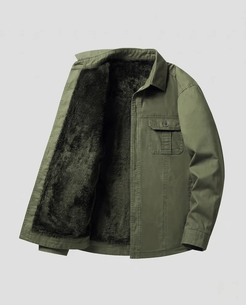Herren warme Fleece-Jacke mit Innenfutter Nord Taschen