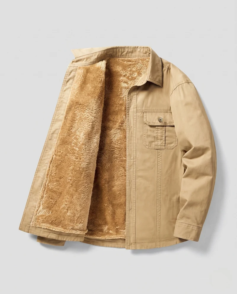 Herren warme Fleece-Jacke mit Innenfutter Nord Taschen