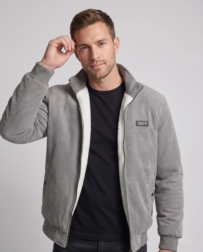 Herren weiche Fleecejacke mit hochabschließendem Kragen Nord Taschen