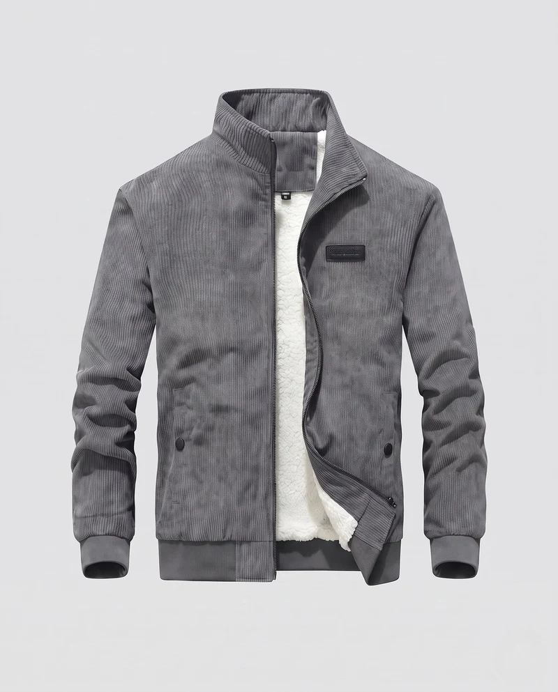 Herren weiche Fleecejacke mit hochabschließendem Kragen Nord Taschen