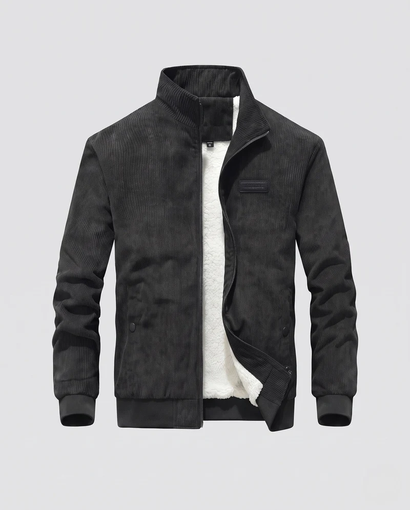 Herren weiche Fleecejacke mit hochabschließendem Kragen Nord Taschen