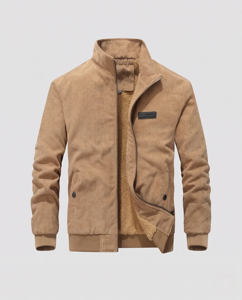 Herren weiche Fleecejacke mit hochabschließendem Kragen Nord Taschen