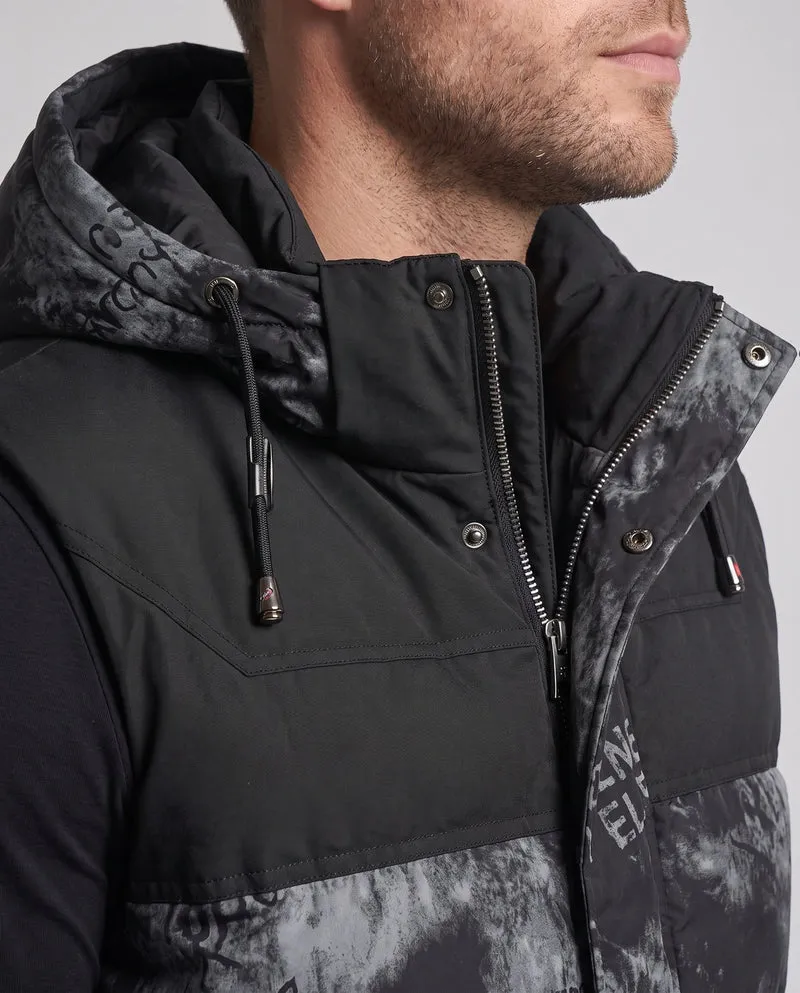Herren ärmellose thermoisolierte Weste mit verstellbarem Kapuze und wärmender Isolierfüllung Nord Taschen
