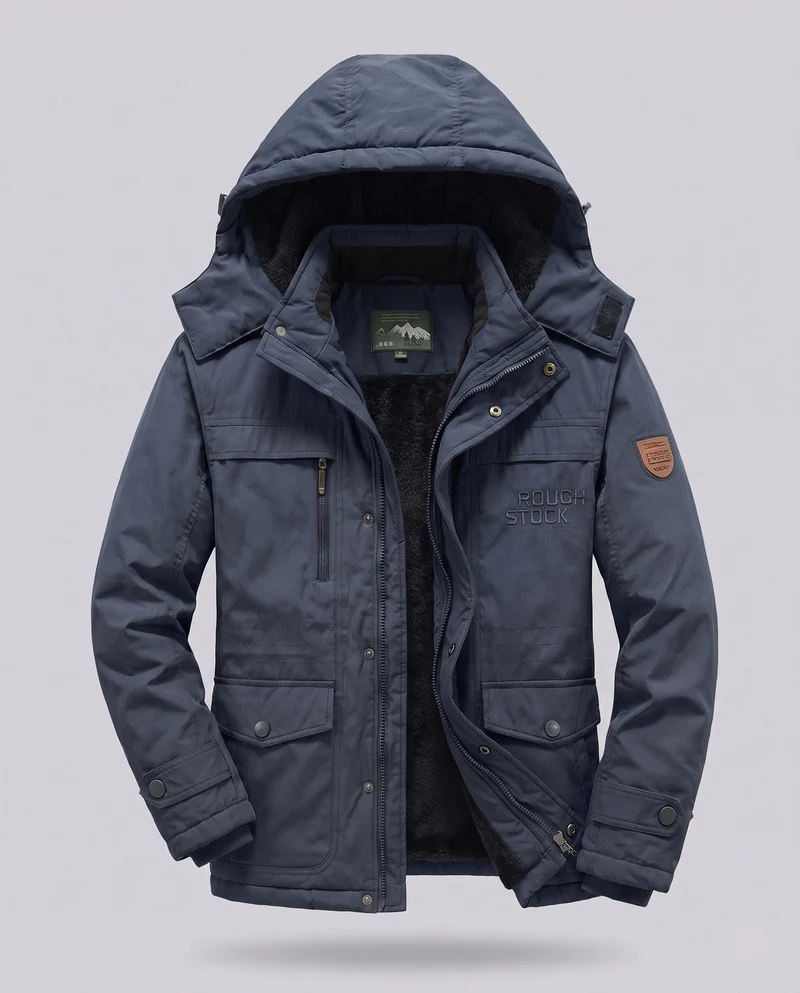 Herren Arctic-Comfort Parka mit voller Futter aus Kunstfell und multifunktionalen Taschen Nord Taschen