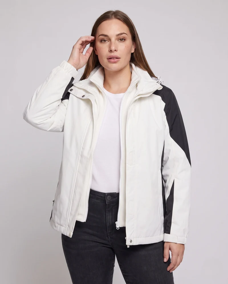 Damen Zwei-Piece Softshell Regenjacke mit abnehmbarer Fleece-Innenjacke Nord Taschen