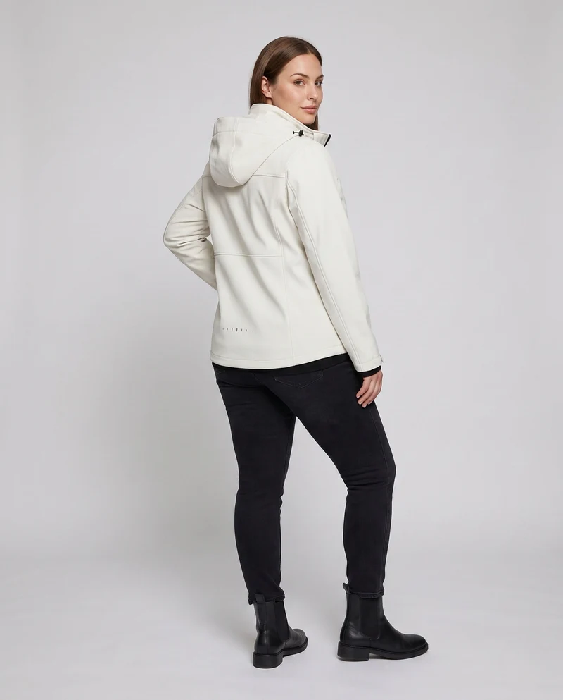 Damen zweilagige Softshelljacke mit abnehmbarer Fleece-Innenlage und verstellbarem Kapuze Nord Taschen