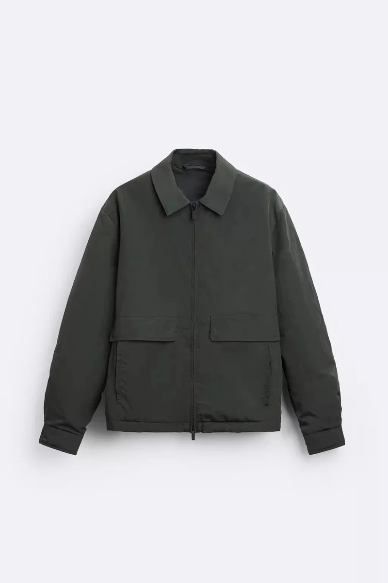 Herren Leichte Utility-Blousonjacke mit Hemdkragen und aufgesetzten Pattentaschen Nord Taschen