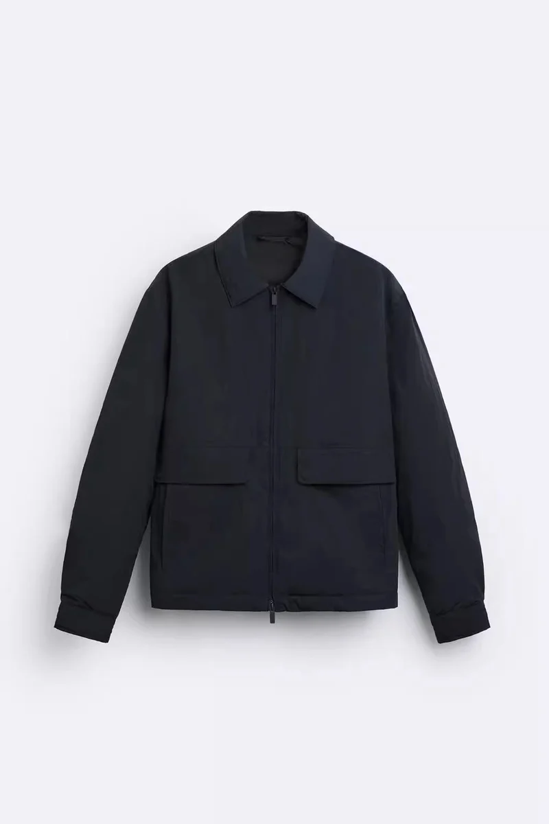 Herren Leichte Utility-Blousonjacke mit Hemdkragen und aufgesetzten Pattentaschen Nord Taschen