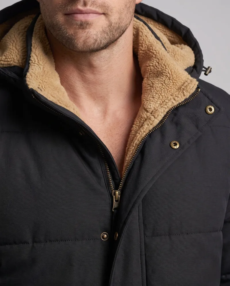 Herren Parka mit Kapuze und Fleece-Futter aus Teddy und thermischer Isolierung Nord Taschen
