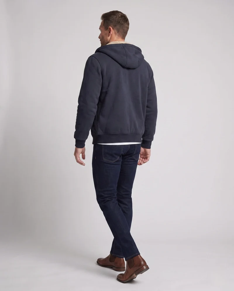 Herren Kapuzen-Fleecejacke mit Sherpa-Futter, Reißverschluss und gerippten Bündchen Nord Taschen