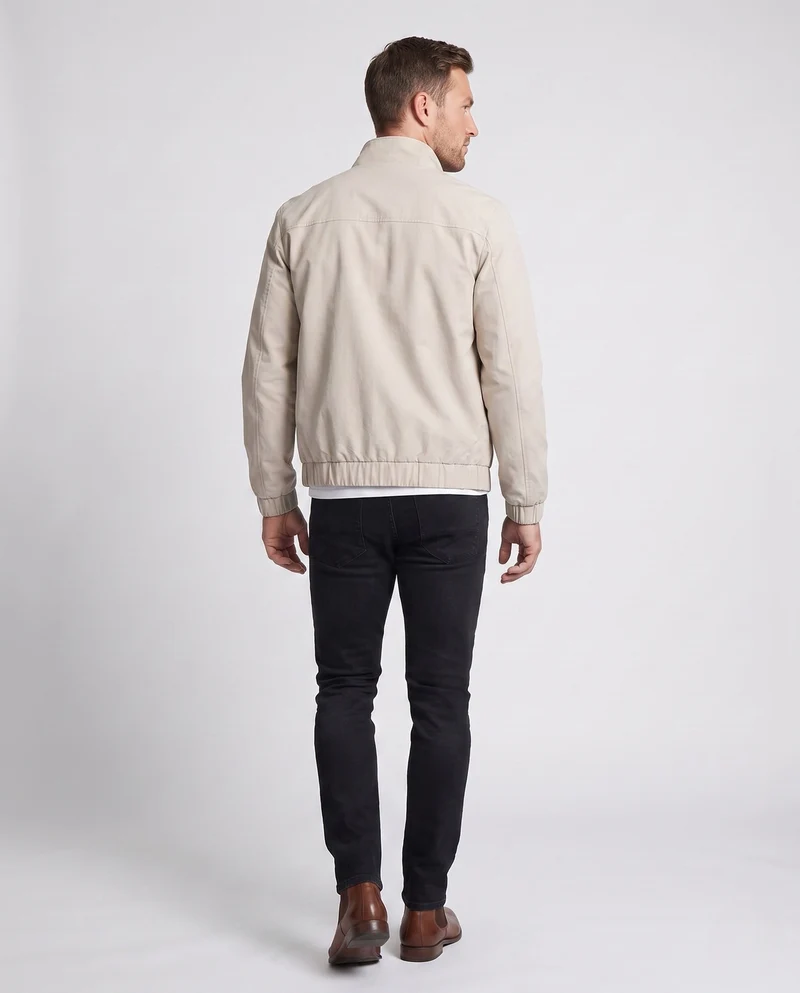 Leichte Harrington-Jacke für Herren mit Stehkragen, Reißverschluss, Klappentaschen und elastischem Saum Nord Taschen