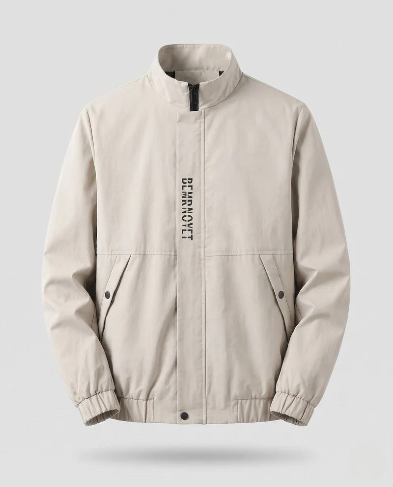 Leichte Harrington-Jacke für Herren mit Stehkragen, Reißverschluss, Klappentaschen und elastischem Saum Nord Taschen