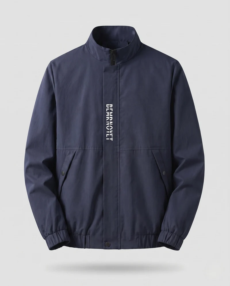 Leichte Harrington-Jacke für Herren mit Stehkragen, Reißverschluss, Klappentaschen und elastischem Saum Nord Taschen