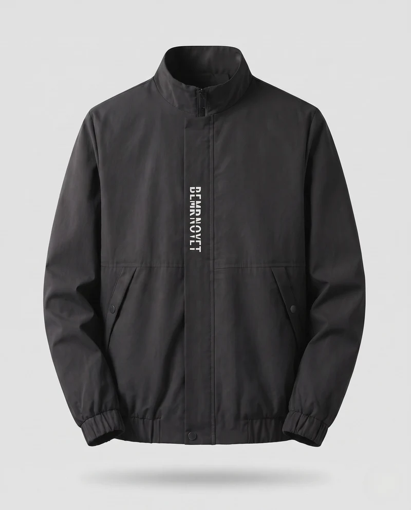 Leichte Harrington-Jacke für Herren mit Stehkragen, Reißverschluss, Klappentaschen und elastischem Saum Nord Taschen